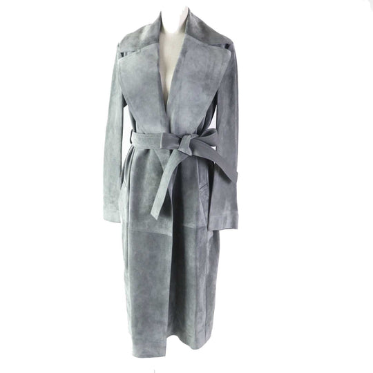 CELINE Leather coat 28W556319 Main: fur (cow) Part: sheep leather gray Phoebe Philo Women 38 Used Authentic