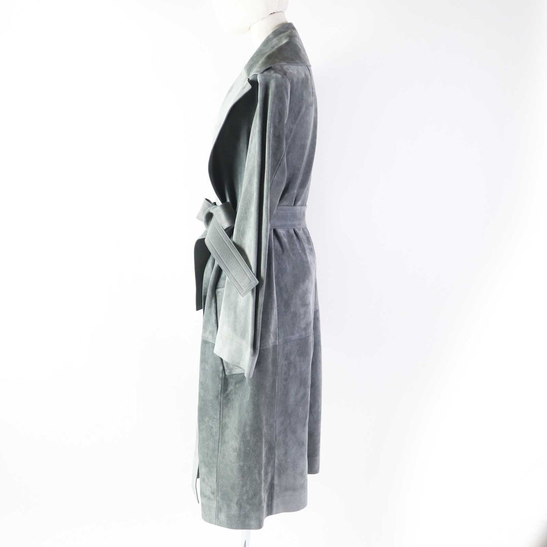 CELINE Leather coat 28W556319 Main: fur (cow) Part: sheep leather gray Phoebe Philo Women 38 Used Authentic