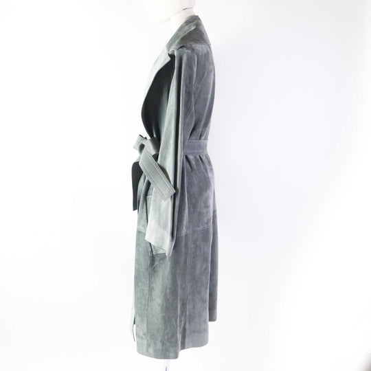 CELINE Leather coat 28W556319 Main: fur (cow) Part: sheep leather gray Phoebe Philo Women 38 Used Authentic