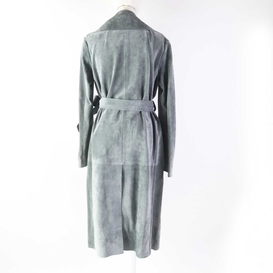 CELINE Leather coat 28W556319 Main: fur (cow) Part: sheep leather gray Phoebe Philo Women 38 Used Authentic