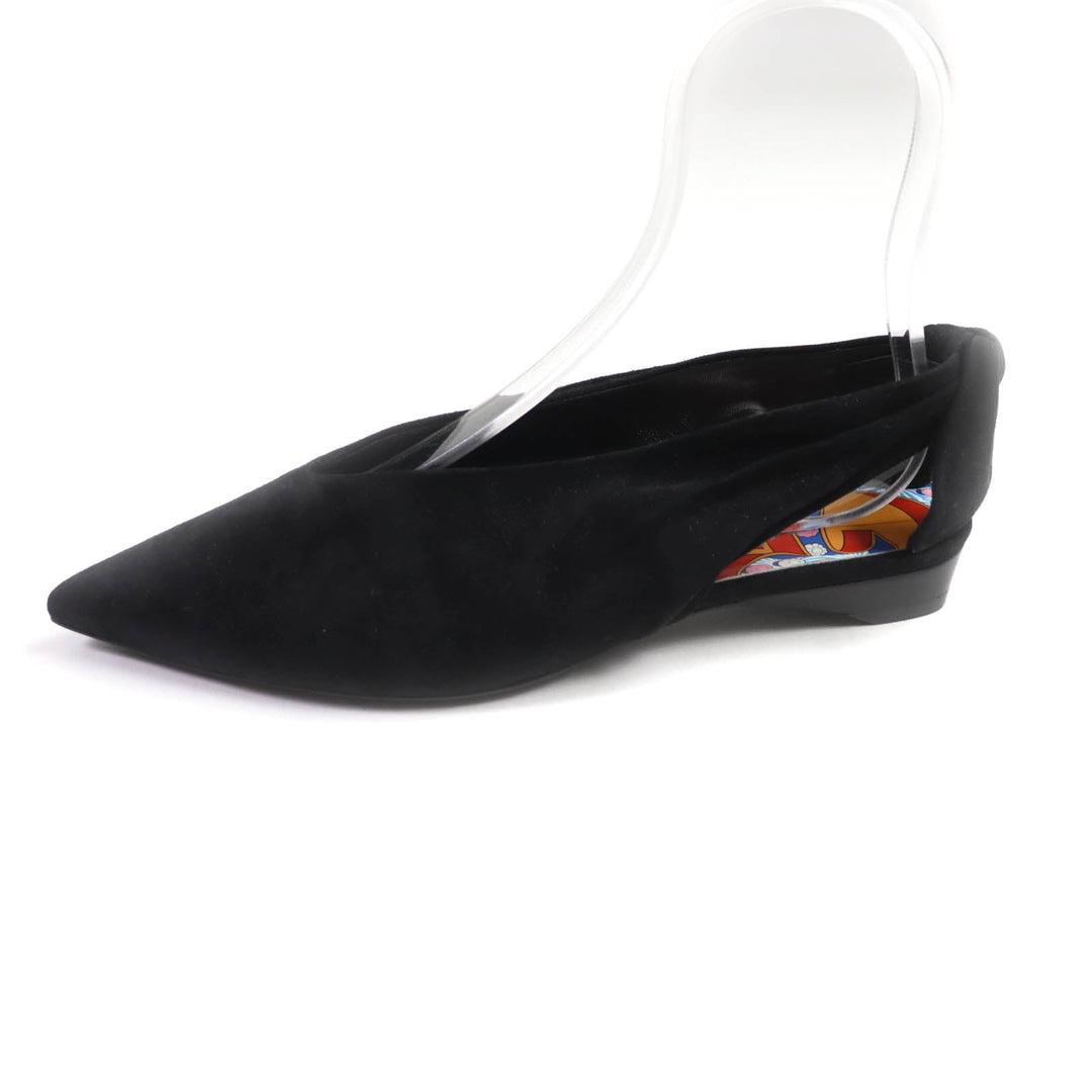 HERMES pumps Main: Suede leather black Women 39 Used Authentic
