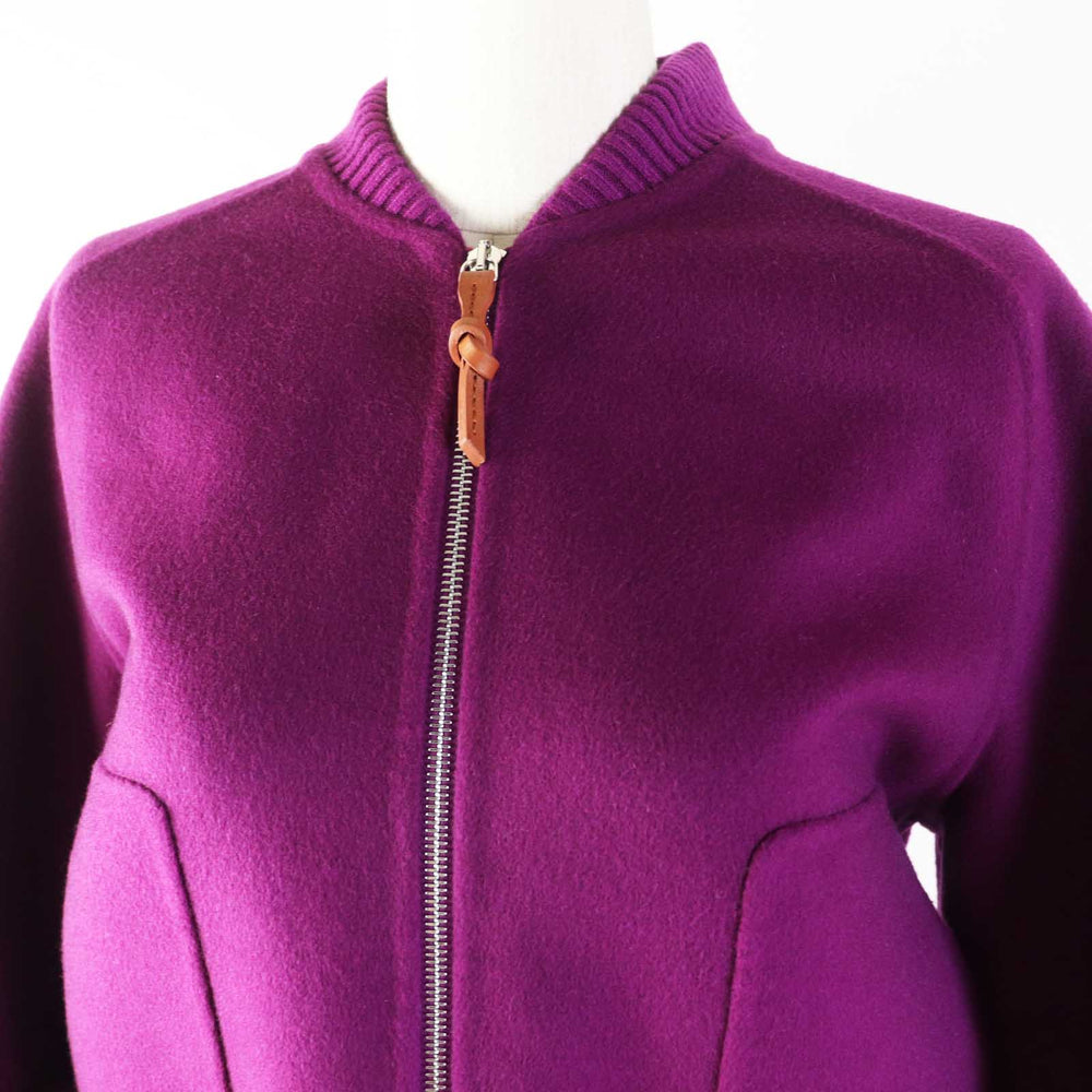 HERMES No color jacket 3E0224DZ Outer: 100% cashmere, Lining: 77% cashmere, Lining: 21% polyamide (nylon), Lining: 2% elastane (polyurethane) purple Women 40 Used Authentic