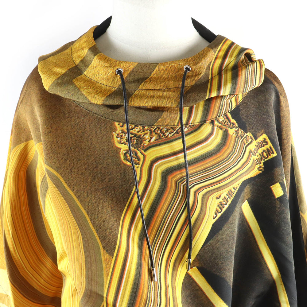 Dunhill poncho DU20RH033T0207 Outer: 100% silk, Lining: 100% cupra, Trim: cowhide Black type mens M Used Authentic