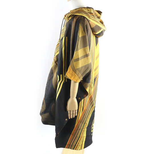 Dunhill poncho DU20RH033T0207 Outer: 100% silk, Lining: 100% cupra, Trim: cowhide Black type mens M Used Authentic