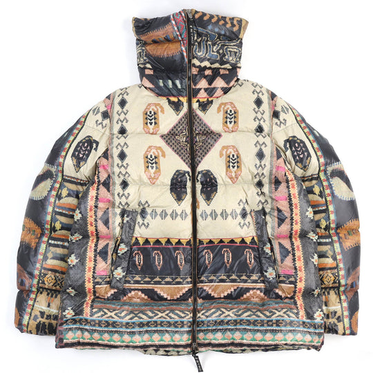 ETRO Down jacket Outer: 100% nylon, Lining: 100% polyester, Filling: 85% down, Filling: 15% feather multicolor mens 46 Used Authentic