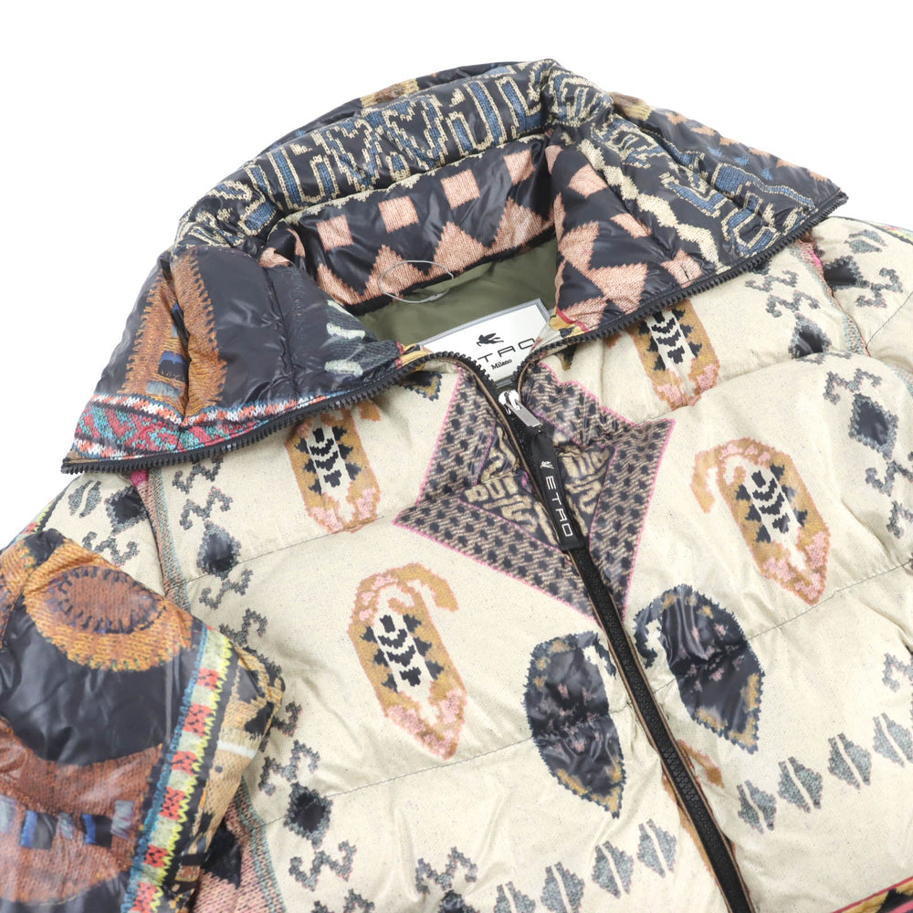 ETRO Down jacket Outer: 100% nylon, Lining: 100% polyester, Filling: 85% down, Filling: 15% feather multicolor mens 46 Used Authentic