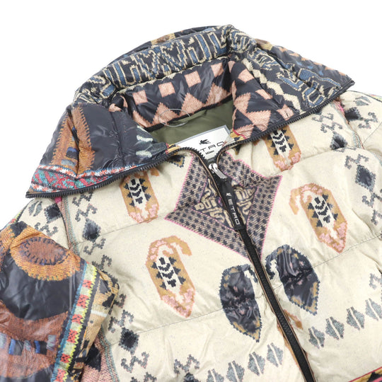 ETRO Down jacket Outer: 100% nylon, Lining: 100% polyester, Filling: 85% down, Filling: 15% feather multicolor mens 46 Used Authentic