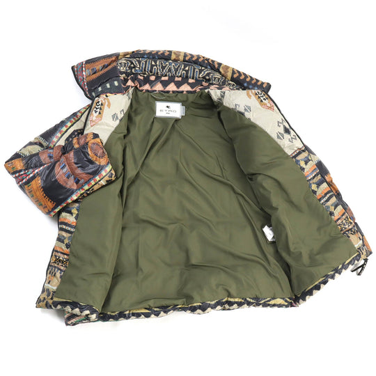ETRO Down jacket Outer: 100% nylon, Lining: 100% polyester, Filling: 85% down, Filling: 15% feather multicolor mens 46 Used Authentic