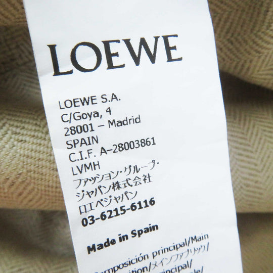 LOEWE hat Outer: 94% cotton, Outer: 6% polyester, Lining: 55% cotton, 45% linen, Partially: calf leather Beige White Camel Women 57 Used Authentic