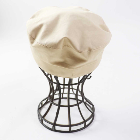 HERMES Casquette Outer: 96% cotton, Outer: 4% polyurethane, Lining: 65% rayon, Lining: 35% cotton, Part: 100% polyester, Lining trimming: 56% cotton, 44% rayon Leather part: Sheepskin Beige camel Kapoor Cricketis Women 57 Used Authentic