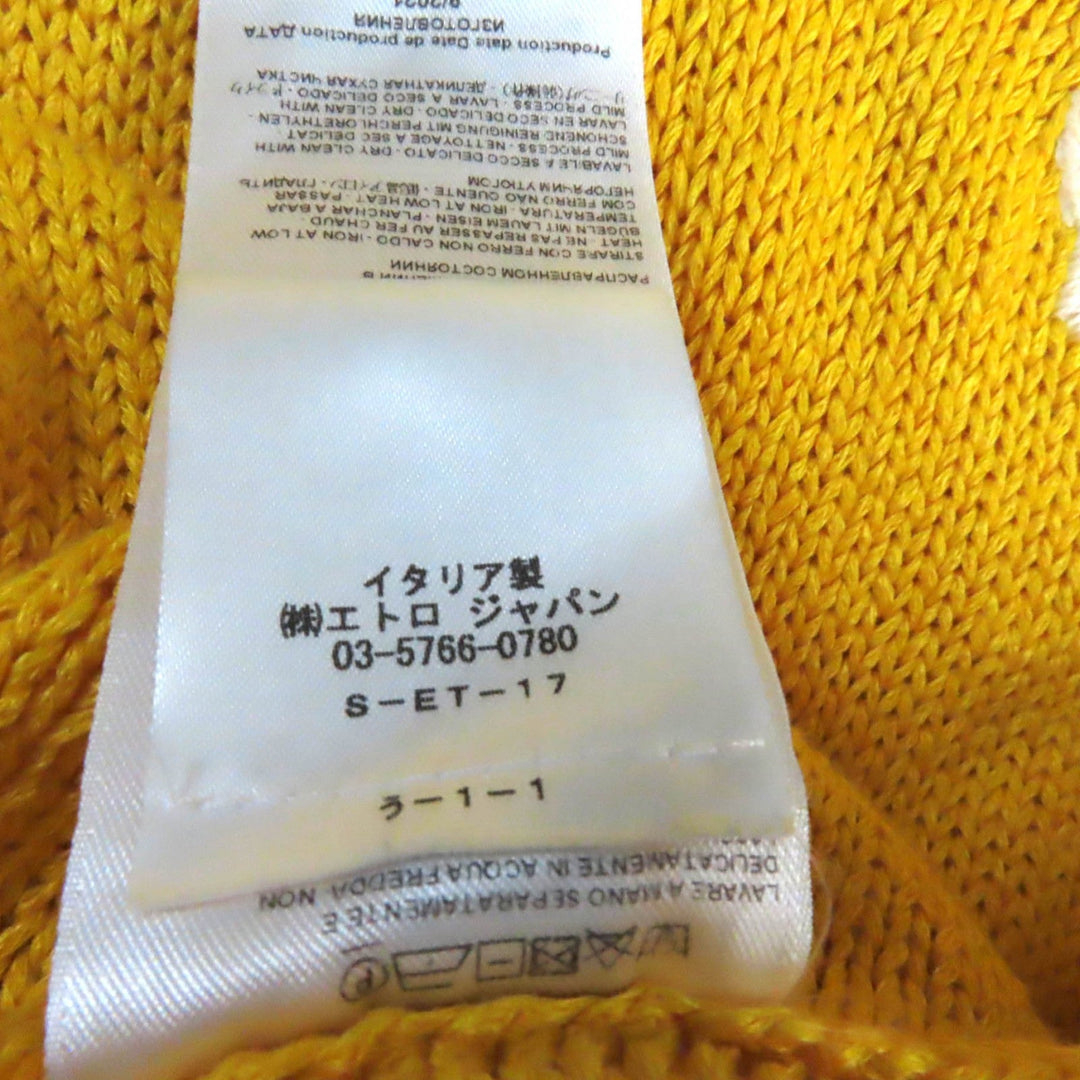 ETRO knit Main: 70% linen, Main: 30% silk yellow Women 38 Used Authentic