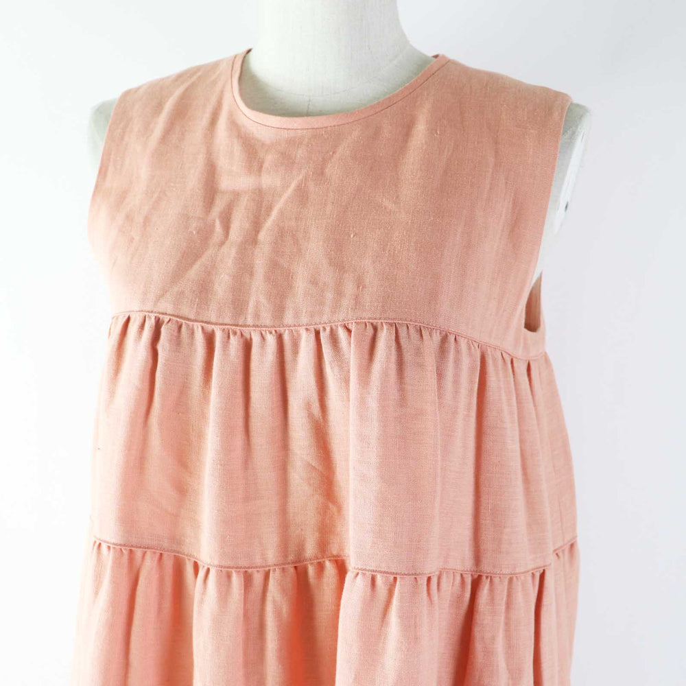 FOXEY one piece 42828 Outer: 100% linen, lining: 100% cupra pink Dress Eze Women 38 Used Authentic