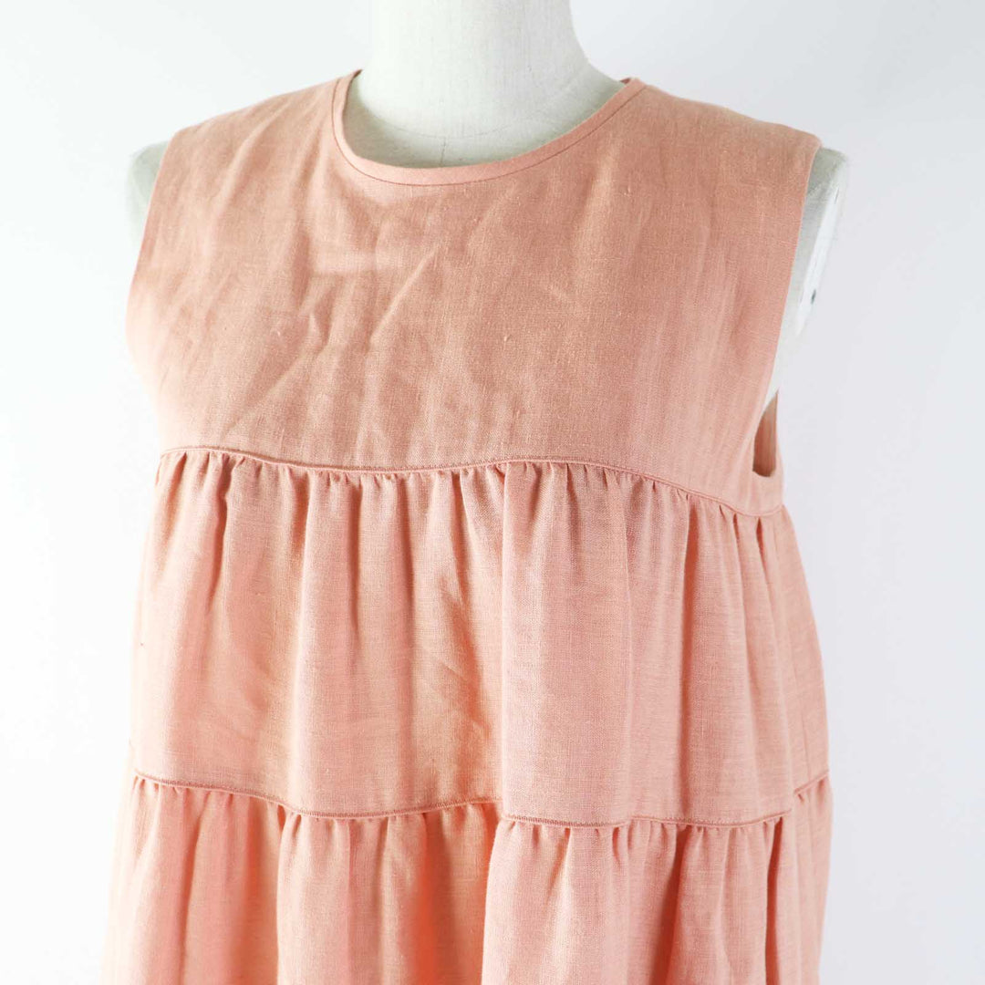 FOXEY one piece 42828 Outer: 100% linen, lining: 100% cupra pink Dress Eze Women 38 Used Authentic
