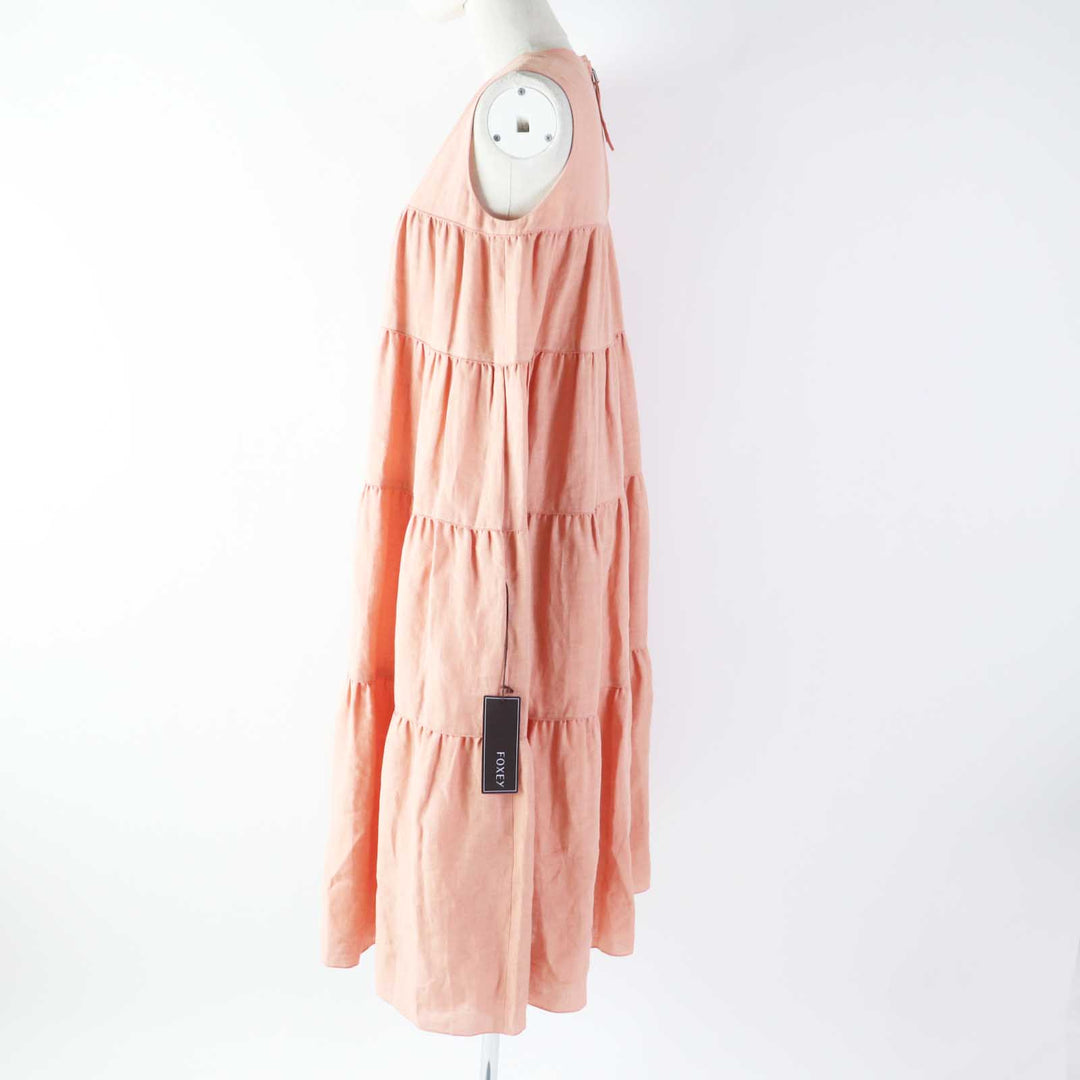 FOXEY one piece 42828 Outer: 100% linen, lining: 100% cupra pink Dress Eze Women 38 Used Authentic