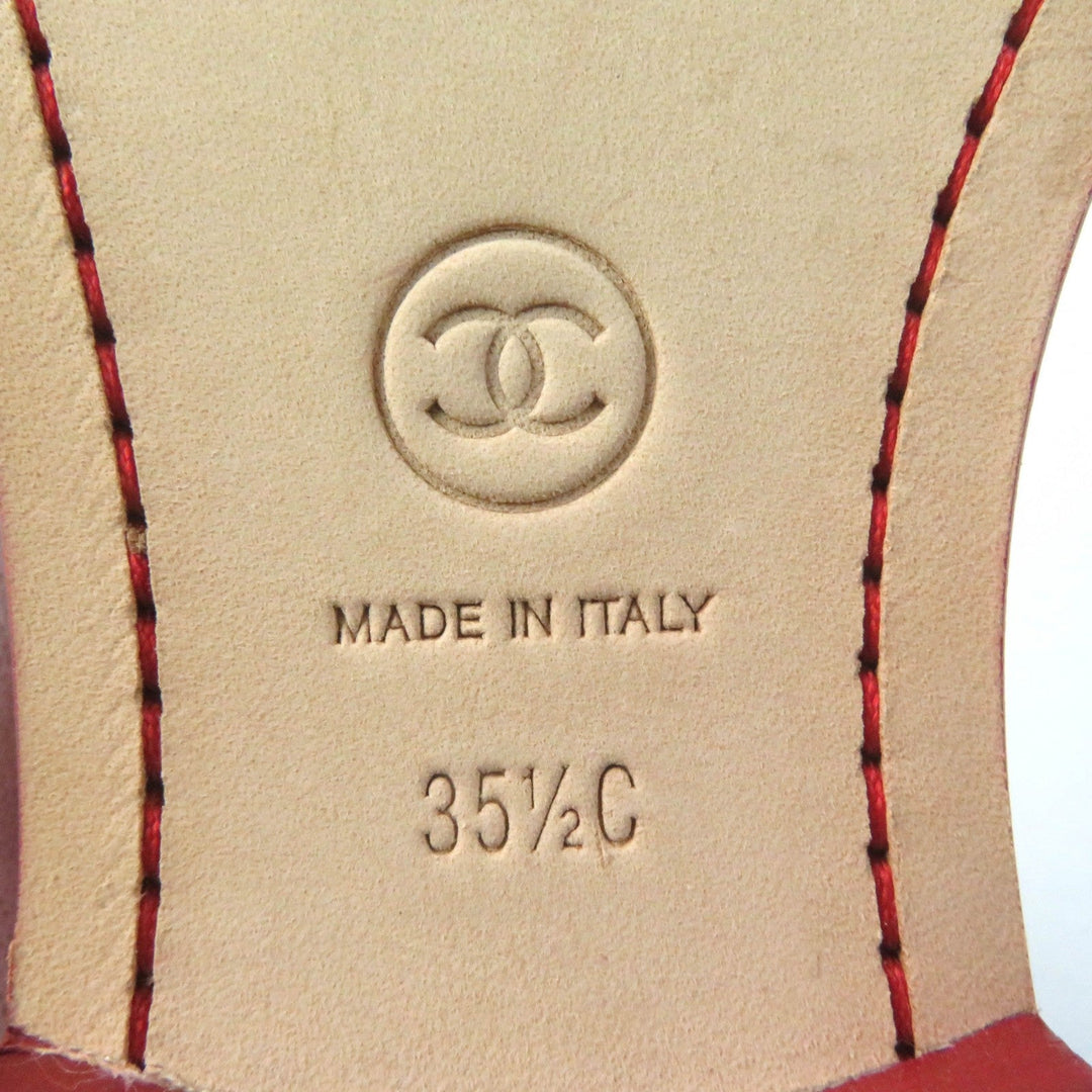 CHANEL loafers G30708 Main: Patent leather Red Women 35 1/2C Used Authentic
