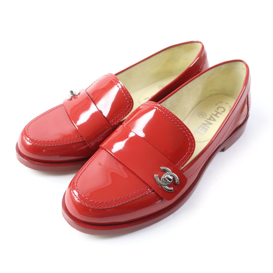 CHANEL loafers G30708 Main: Patent leather Red Women 35 1/2C Used Authentic