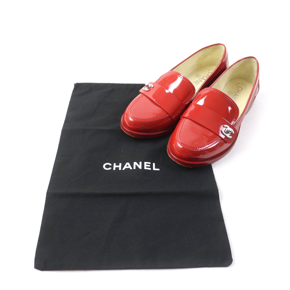 CHANEL loafers G30708 Main: Patent leather Red Women 35 1/2C Used Authentic