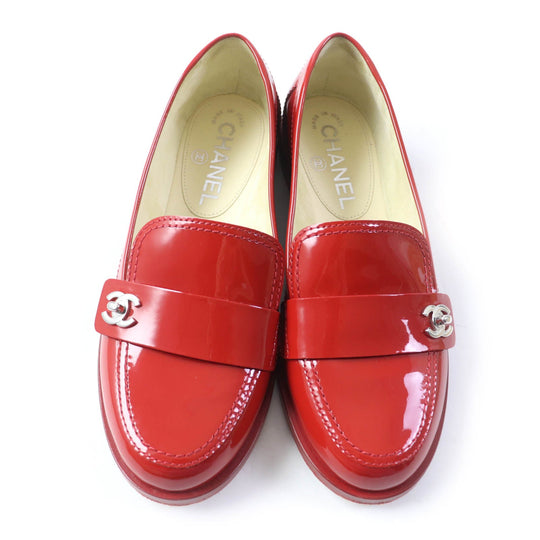 CHANEL loafers G30708 Main: Patent leather Red Women 35 1/2C Used Authentic