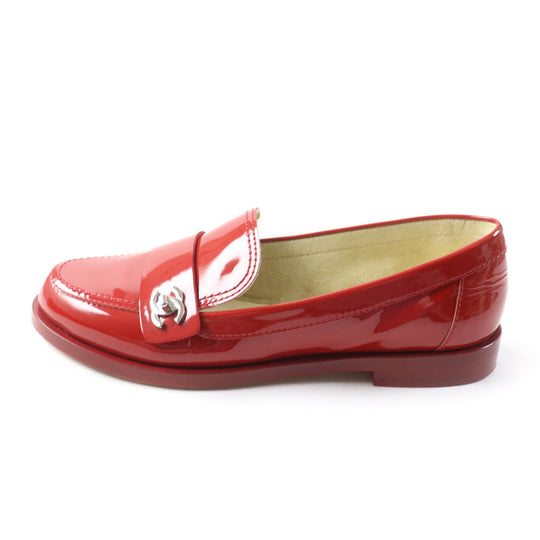 CHANEL loafers G30708 Main: Patent leather Red Women 35 1/2C Used Authentic