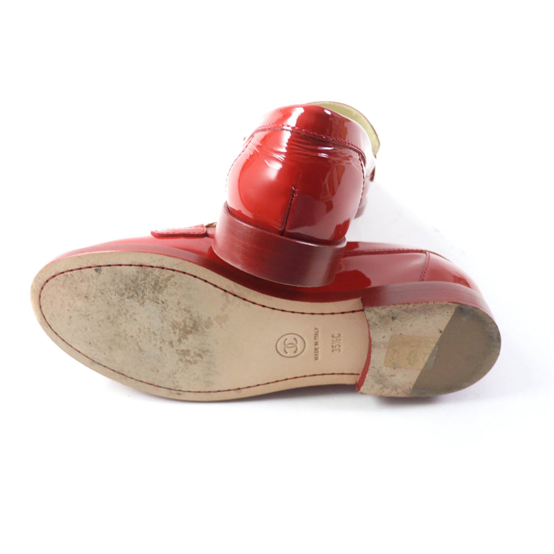 CHANEL loafers G30708 Main: Patent leather Red Women 35 1/2C Used Authentic