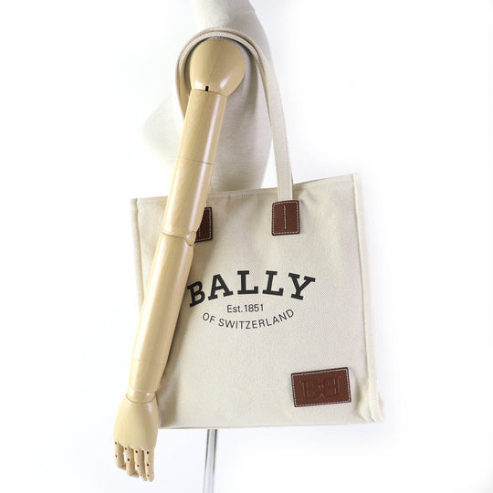 BALLY Tote Bag Main: Canvas, Part: Leather natural CABANA CRYSTALIA.ST 23 Women Used Authentic