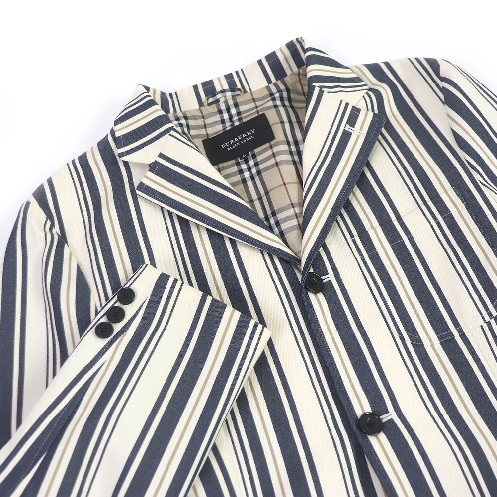 BURBERRY BLACK LABEL tailored jacket Outer: 70% cotton, Outer: 27% polyester, Outer: 3% polyurethane, Lining: cupra, Lining: polyester Ivorytype mens M Used Authentic