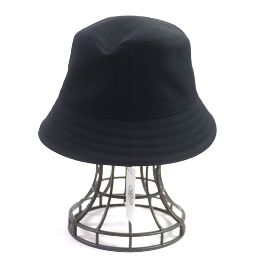 HERMES hat Outer: 100% cotton, Lining: 65% rayon, Lining: 35% silk, Decoration: 80% nylon, 20% polyurethane, Lining trim: 56% cotton, 44% rayon black Fred Quarterbash mens 58 Used Authentic