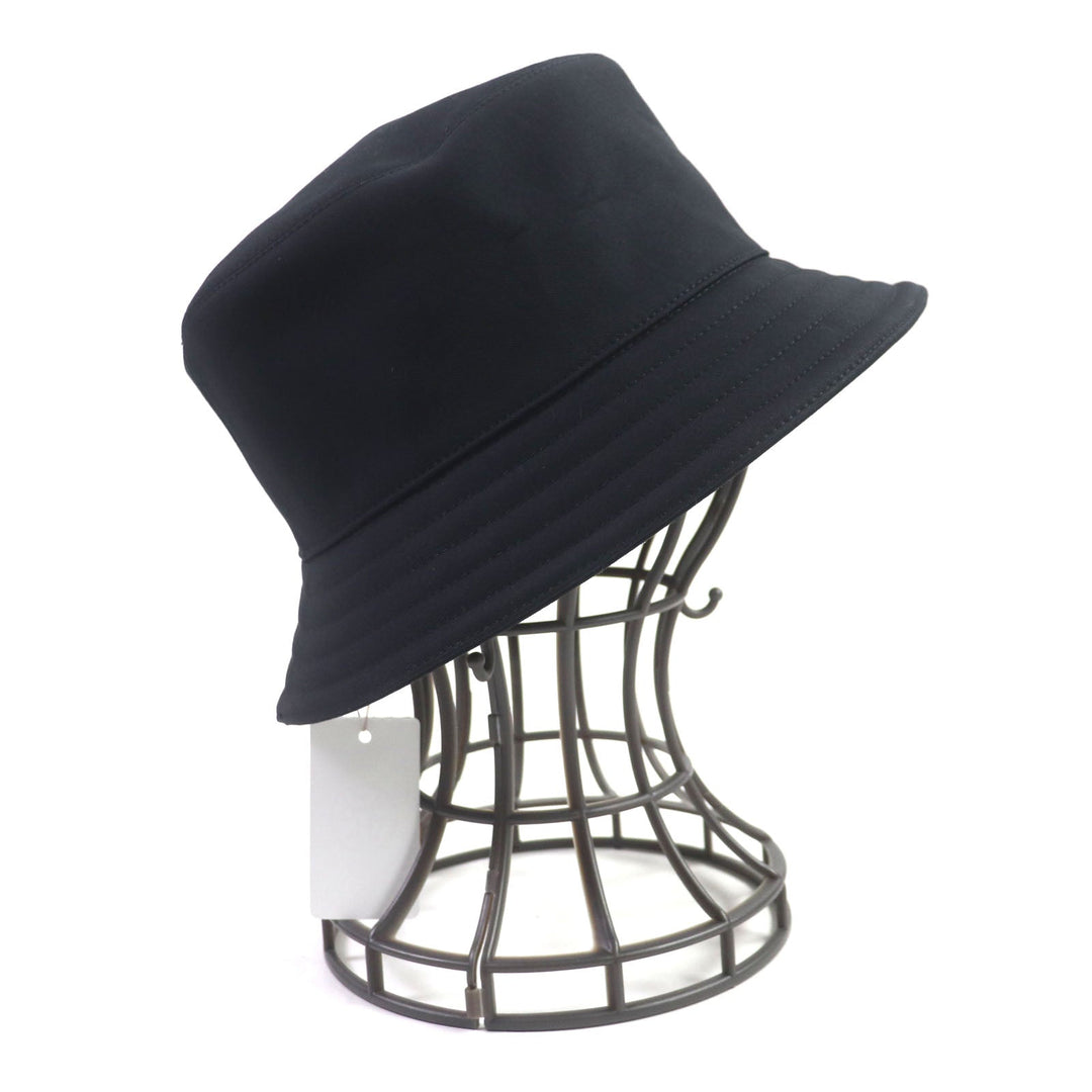 HERMES hat Outer: 100% cotton, Lining: 65% rayon, Lining: 35% silk, Decoration: 80% nylon, 20% polyurethane, Lining trim: 56% cotton, 44% rayon black Fred Quarterbash mens 58 Used Authentic