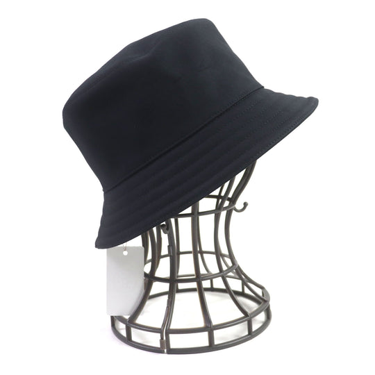 HERMES hat Outer: 100% cotton, Lining: 65% rayon, Lining: 35% silk, Decoration: 80% nylon, 20% polyurethane, Lining trim: 56% cotton, 44% rayon black Fred Quarterbash mens 58 Used Authentic