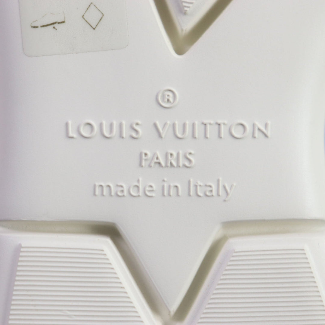 LOUIS VUITTON Low cut sneakers Monogram denim blue Fast lane line mens 6.5 Used Authentic