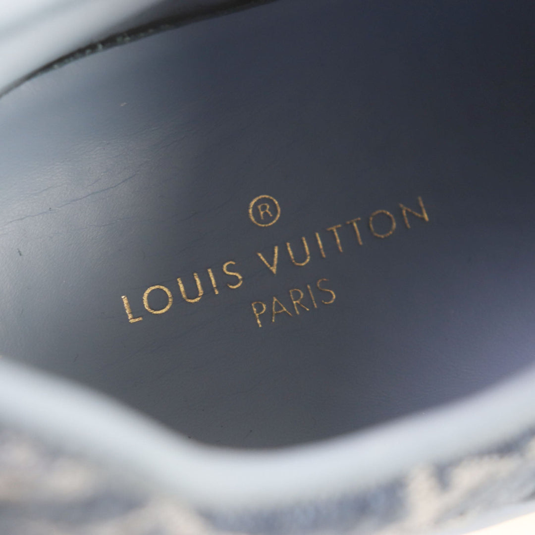 LOUIS VUITTON Low cut sneakers Monogram denim blue Fast lane line mens 6.5 Used Authentic