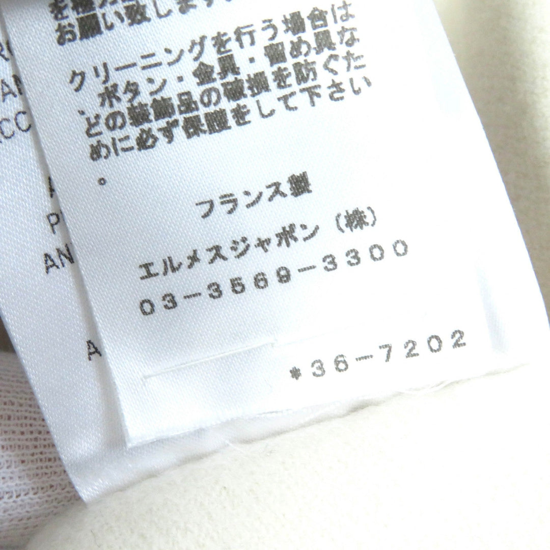 HERMES coat 3E0221DA Main: 100% cashmere white Women 38 Used Authentic