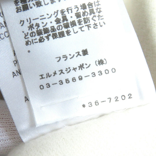 HERMES coat 3E0221DA Main: 100% cashmere white Women 38 Used Authentic