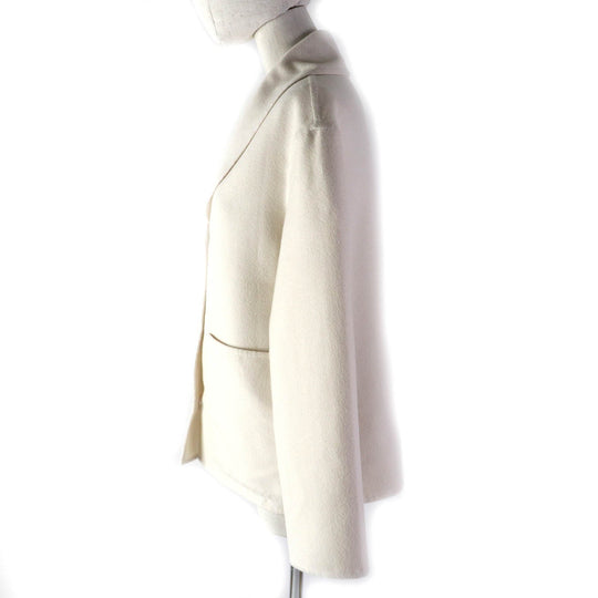 HERMES coat 3E0221DA Main: 100% cashmere white Women 38 Used Authentic