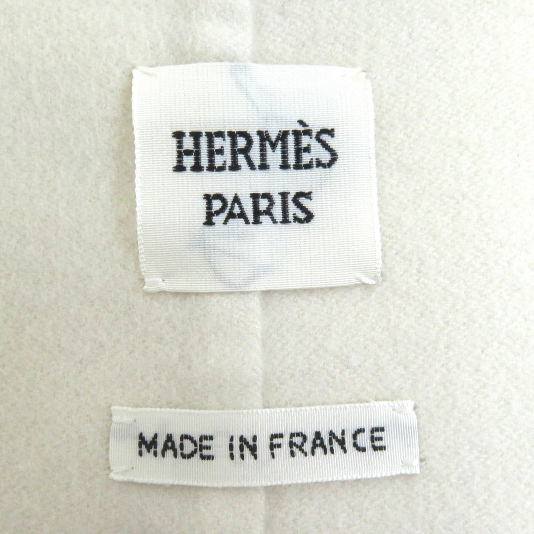 HERMES coat 3E0221DA Main: 100% cashmere white Women 38 Used Authentic