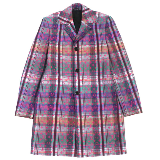 LOUIS VUITTON Chester coat Outer: 65% Rain Wool, 35% Polyester Lining: 30% Cupra, 27% Acetate, 24% Rayon, 19% Cotton Pink multi mens 48 Used Authentic
