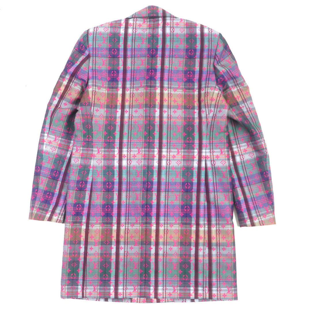 LOUIS VUITTON Chester coat Outer: 65% Rain Wool, 35% Polyester Lining: 30% Cupra, 27% Acetate, 24% Rayon, 19% Cotton Pink multi mens 48 Used Authentic