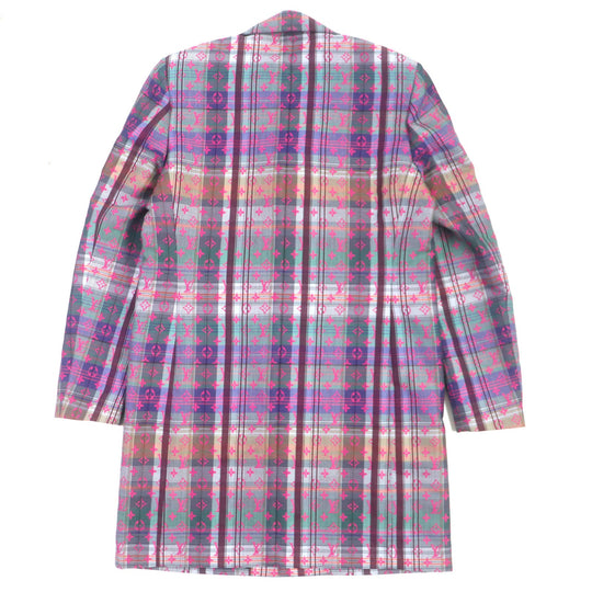 LOUIS VUITTON Chester coat Outer: 65% Rain Wool, 35% Polyester Lining: 30% Cupra, 27% Acetate, 24% Rayon, 19% Cotton Pink multi mens 48 Used Authentic