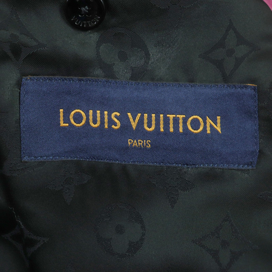 LOUIS VUITTON Chester coat Outer: 65% Rain Wool, 35% Polyester Lining: 30% Cupra, 27% Acetate, 24% Rayon, 19% Cotton Pink multi mens 48 Used Authentic