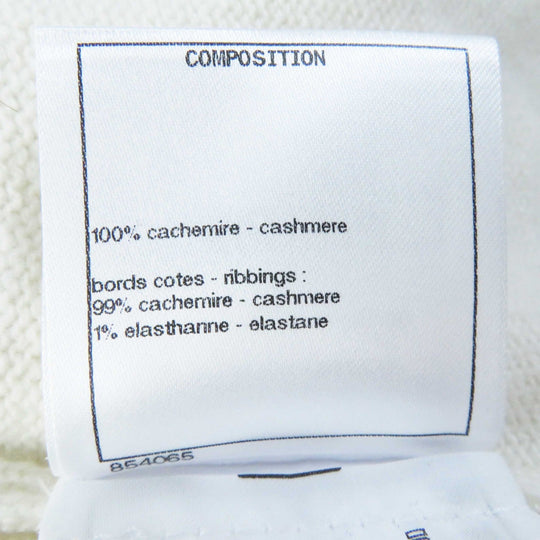 CHANEL cardigan P74230 Outer: 100% cashmere, part: 99% cashmere, part: 1% polyurethane white Women 34 Used Authentic