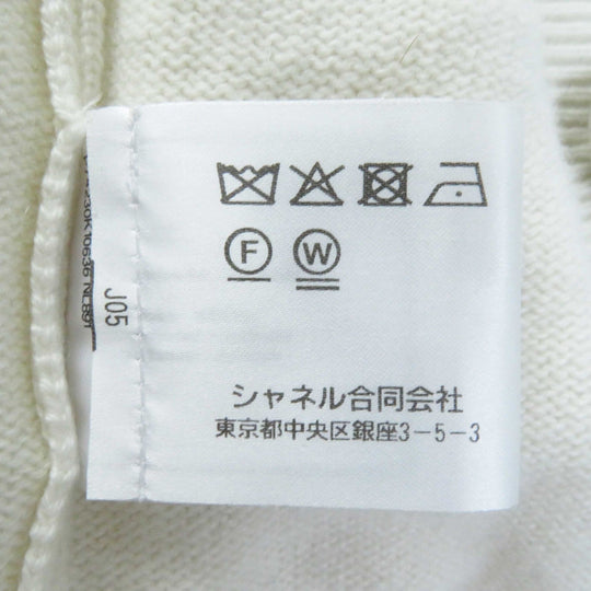 CHANEL cardigan P74230 Outer: 100% cashmere, part: 99% cashmere, part: 1% polyurethane white Women 34 Used Authentic