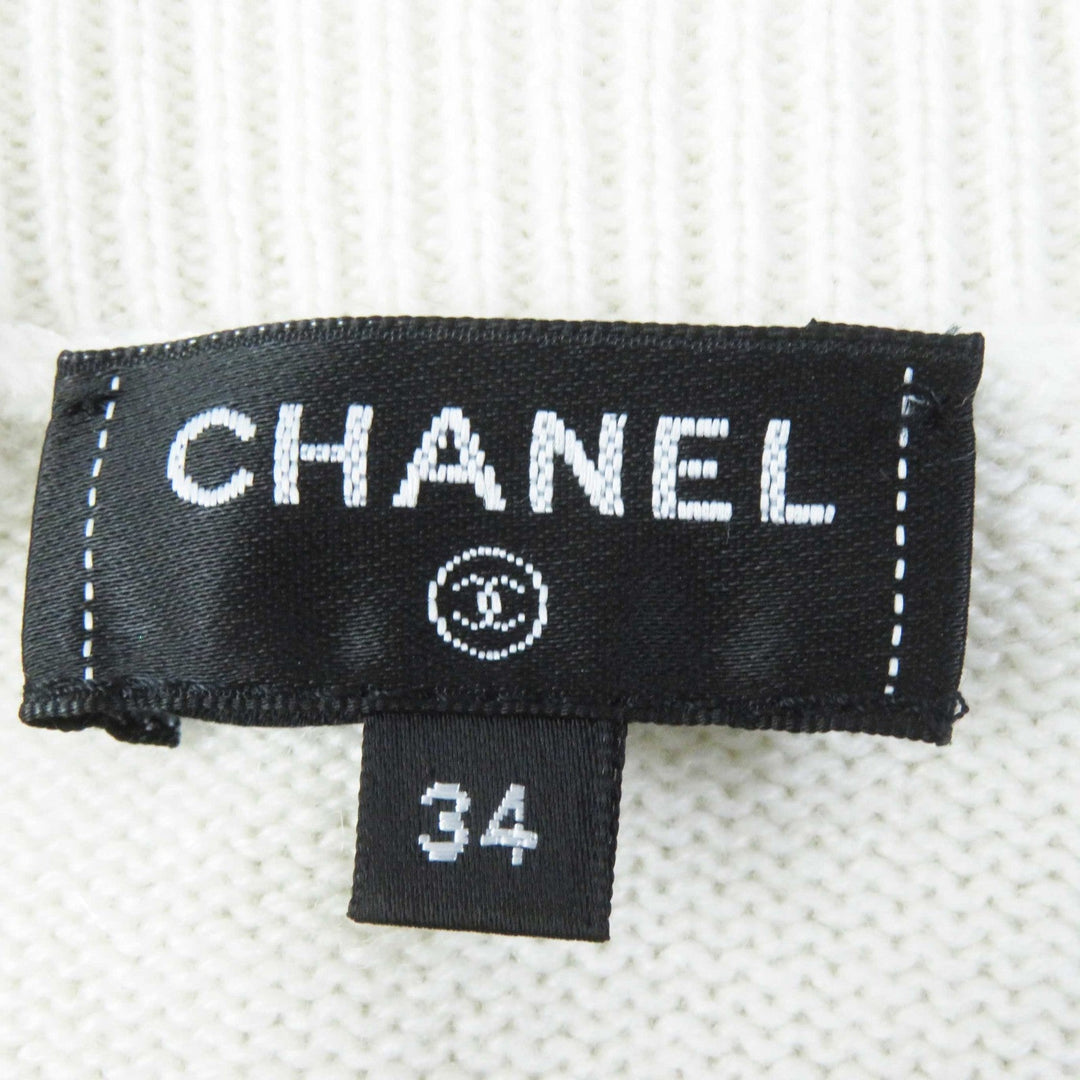CHANEL cardigan P74230 Outer: 100% cashmere, part: 99% cashmere, part: 1% polyurethane white Women 34 Used Authentic