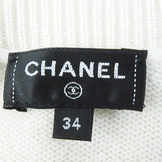 CHANEL cardigan P74230 Outer: 100% cashmere, part: 99% cashmere, part: 1% polyurethane white Women 34 Used Authentic