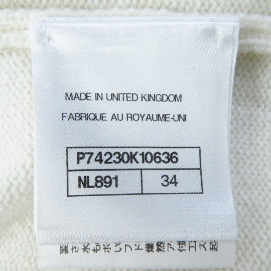 CHANEL cardigan P74230 Outer: 100% cashmere, part: 99% cashmere, part: 1% polyurethane white Women 34 Used Authentic