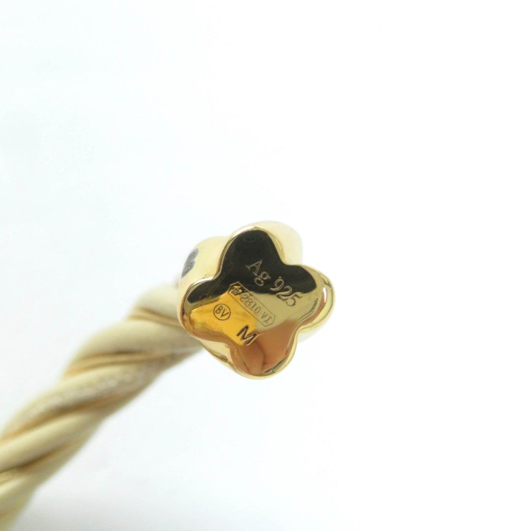 BOTTEGAVENETA Bangle 732159 Main: AG925, Main: Leather Gold beige Women M Used Authentic