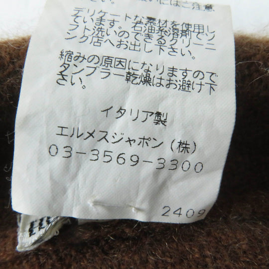 HERMES Knit cap Main: 100% cashmere Brown Women Used Authentic