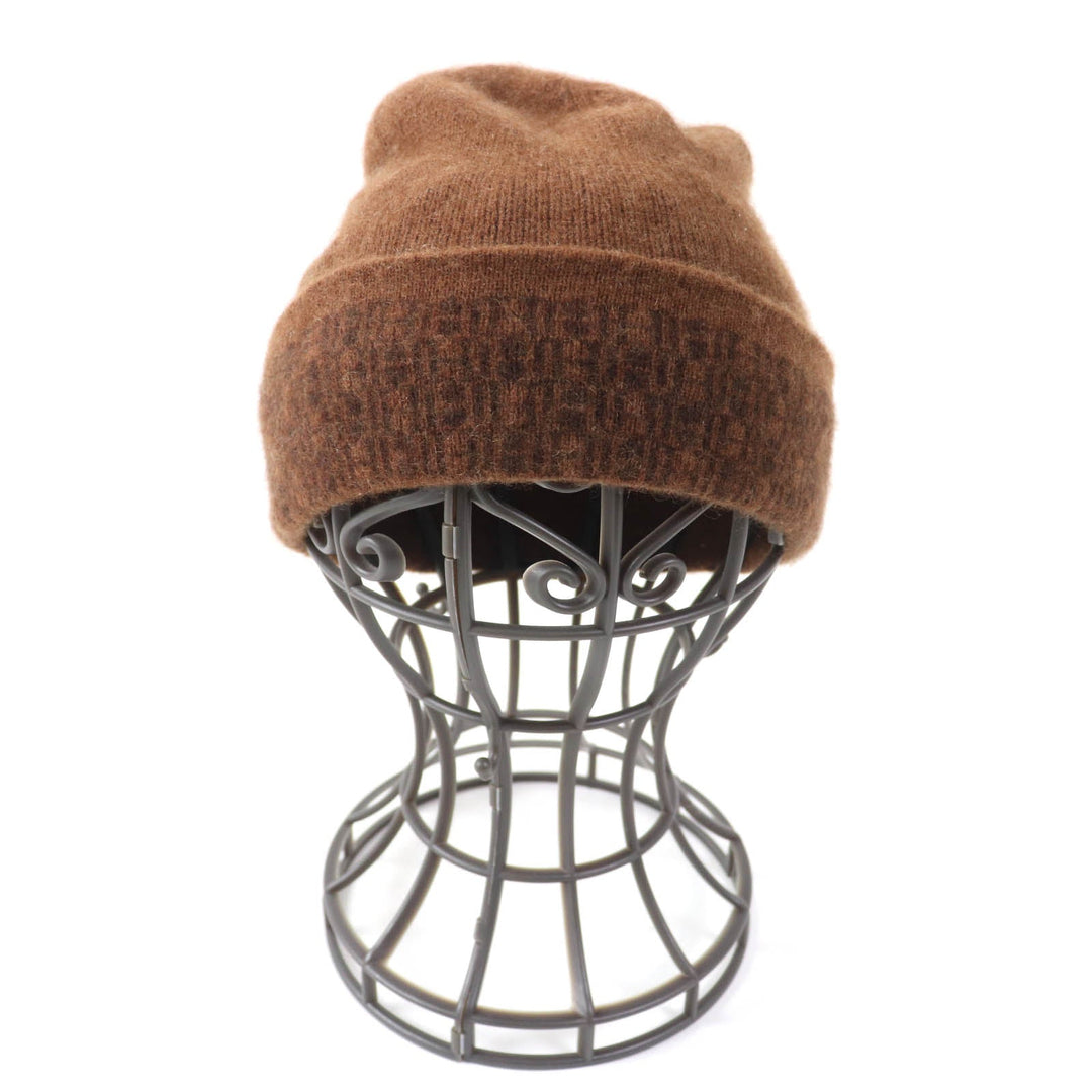 HERMES Knit cap Main: 100% cashmere Brown Women Used Authentic