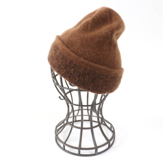 HERMES Knit cap Main: 100% cashmere Brown Women Used Authentic