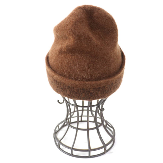 HERMES Knit cap Main: 100% cashmere Brown Women Used Authentic