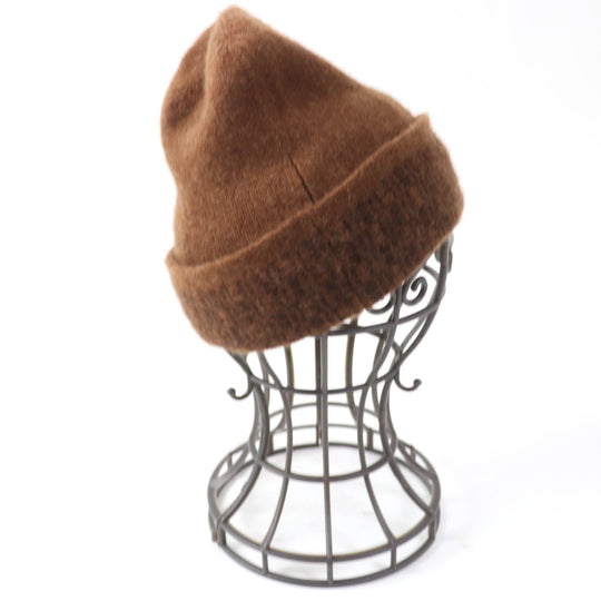 HERMES Knit cap Main: 100% cashmere Brown Women Used Authentic